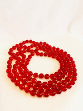 Load image into Gallery viewer, CHANEL RUNWAY GRIPOIX RED GLASS JUMBO BEADS 1992 VINTAGE XXL NECKLACE SAUOTOIR