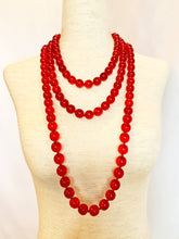 Load image into Gallery viewer, CHANEL RUNWAY GRIPOIX RED GLASS JUMBO BEADS 1992 VINTAGE XXL NECKLACE SAUOTOIR