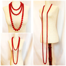 Load image into Gallery viewer, CHANEL RUNWAY GRIPOIX RED GLASS JUMBO BEADS 1992 VINTAGE XXL NECKLACE SAUOTOIR