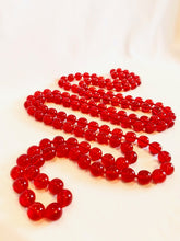 Load image into Gallery viewer, CHANEL RUNWAY GRIPOIX RED GLASS JUMBO BEADS 1992 VINTAGE XXL NECKLACE SAUOTOIR