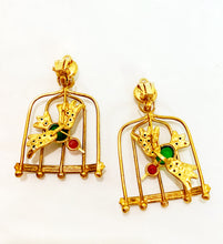 Load image into Gallery viewer, CHANEL ICONIC BIRD CAGE GRIPOIX GLASS BIRDS PEARL EARRINGS