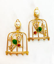 Load image into Gallery viewer, CHANEL ICONIC BIRD CAGE GRIPOIX GLASS BIRDS PEARL EARRINGS