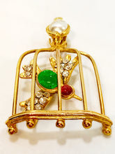 Load image into Gallery viewer, CHANEL ICONIC BIRD CAGE GRIPOIX GLASS BIRDS PEARL EARRINGS