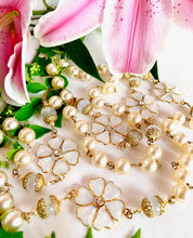 Load image into Gallery viewer, CHANEL EXCEPTIONAL GRIPOIX POURED GLASS CAMELLIA PEARL SAUTOIR