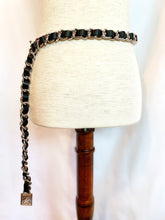 Load image into Gallery viewer, CHANEL BLACK LEATHER CHUNKY CHAIN BELT NECKLACE PRISTINE