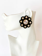 Load image into Gallery viewer, CHANEL MASSIVE LUCITE CRYSTAL FLOWER EARRINGS HAUTE COUTURE 1991