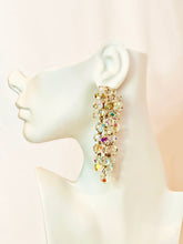 Load image into Gallery viewer, CHANEL HOLOGRAPHIC IRIDESCENT CRYSTAL MASSIVE RUNWAY EARRINGS 1990's