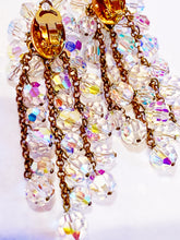 Load image into Gallery viewer, CHANEL HOLOGRAPHIC IRIDESCENT CRYSTAL MASSIVE RUNWAY EARRINGS 1990's