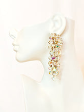 Load image into Gallery viewer, CHANEL HOLOGRAPHIC IRIDESCENT CRYSTAL MASSIVE RUNWAY EARRINGS 1990's