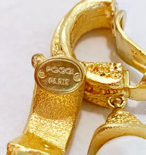 Load image into Gallery viewer, POGGI PARIS 1980'S SPECTACULAR NECKLACE EARRING DEMI PARURE SET MATTE WHITE AND GOLD