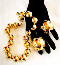 Load image into Gallery viewer, CHANEL LOGO LOVER JUMBO BALL NECKLACE AND EARRING DEMI-PARURE SET