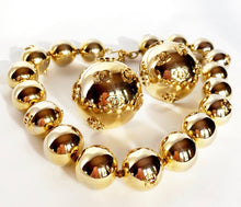 Load image into Gallery viewer, CHANEL LOGO LOVER JUMBO BALL NECKLACE AND EARRING DEMI-PARURE SET