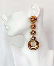 Load image into Gallery viewer, CHANEL MASSIVE XXL GILT MARTELÉ DANGLE HOOP EARRINGS COLLECTION 25