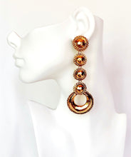 Load image into Gallery viewer, CHANEL MASSIVE XXL GILT MARTELÉ DANGLE HOOP EARRINGS COLLECTION 25