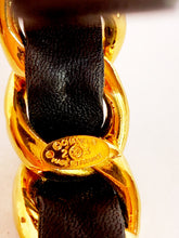 Load image into Gallery viewer, CHANEL LEATHER CHAIN CUFF BRACELET HIP HOP 1990's PRISTINE