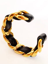 Load image into Gallery viewer, CHANEL LEATHER CHAIN CUFF BRACELET HIP HOP 1990's PRISTINE