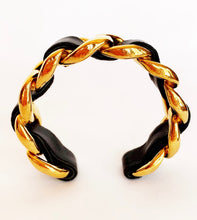 Load image into Gallery viewer, CHANEL LEATHER CHAIN CUFF BRACELET HIP HOP 1990's PRISTINE