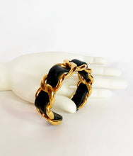 Load image into Gallery viewer, CHANEL LEATHER CHAIN CUFF BRACELET HIP HOP 1990's PRISTINE