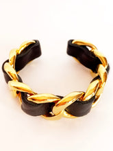 Load image into Gallery viewer, CHANEL LEATHER CHAIN CUFF BRACELET HIP HOP 1990's PRISTINE