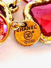 Load image into Gallery viewer, CHANEL ORIGINAL CHICKLET HOT PINK CRYSTAL VINTAGE 1981 LONG SAUTOIR