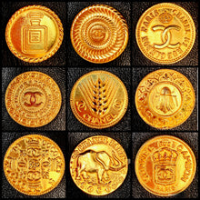 Load image into Gallery viewer, CHANEL INCREDIBLE 81 COIN GILT MEDALLION VINTAGE BELT 35 inch