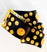 Load image into Gallery viewer, CHANEL INCREDIBLE 81 COIN GILT MEDALLION VINTAGE BELT 35 inch