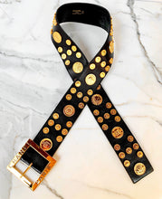 Load image into Gallery viewer, CHANEL INCREDIBLE 81 COIN GILT MEDALLION VINTAGE BELT 35 inch