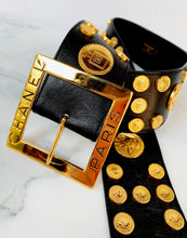 Load image into Gallery viewer, CHANEL INCREDIBLE 81 COIN GILT MEDALLION VINTAGE BELT 35 inch