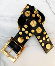 Load image into Gallery viewer, CHANEL INCREDIBLE 81 COIN GILT MEDALLION VINTAGE BELT 35 inch