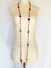 Load image into Gallery viewer, CHANEL ORIGINAL CHICKLET HOT PINK CRYSTAL VINTAGE 1981 LONG SAUTOIR