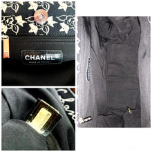 Load image into Gallery viewer, CHANEL MADEMOISELLE COCO RUE CAMBON CANVAS PRINTED HANDBAG WITH CAMELLIA BROOCH AND MIRROR