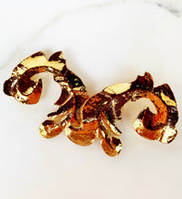 Load image into Gallery viewer, CHANEL MASSIVE GILT ACANTHUS LEAF SCROLL BROOCH COLLECTION 24 1991 HIGH POLISH