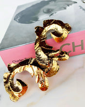 Load image into Gallery viewer, CHANEL MASSIVE GILT ACANTHUS LEAF SCROLL BROOCH COLLECTION 24 1991 HIGH POLISH