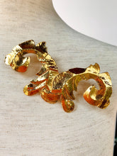 Load image into Gallery viewer, CHANEL MASSIVE GILT ACANTHUS LEAF SCROLL BROOCH COLLECTION 24 1991 HIGH POLISH
