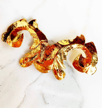 Load image into Gallery viewer, CHANEL MASSIVE GILT ACANTHUS LEAF SCROLL BROOCH COLLECTION 24 1991 HIGH POLISH