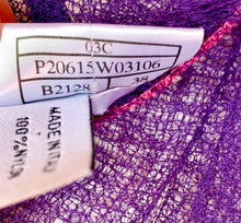 Load image into Gallery viewer, CHANEL PURPLE BARBIE PINK GROSGRAIN TRIM NYLON CARDIGAN JACKET 2003 CRUISE