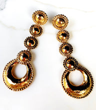 Load image into Gallery viewer, CHANEL MASSIVE XXL GILT MARTELÉ DANGLE HOOP EARRINGS COLLECTION 25