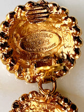 Load image into Gallery viewer, CHANEL MASSIVE XXL GILT MARTELÉ DANGLE HOOP EARRINGS COLLECTION 25
