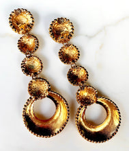 Load image into Gallery viewer, CHANEL MASSIVE XXL GILT MARTELÉ DANGLE HOOP EARRINGS COLLECTION 25