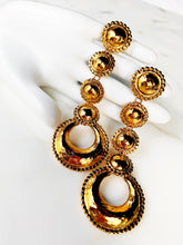 Load image into Gallery viewer, CHANEL MASSIVE XXL GILT MARTELÉ DANGLE HOOP EARRINGS COLLECTION 25