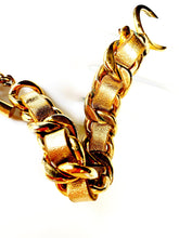 Load image into Gallery viewer, CHANEL METALLIC LEATHER WOVEN CHAIN BRACELET COLLECTION 26