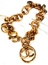 Load image into Gallery viewer, CHANEL MASSIVE CHUNKY ROPE LINK CHAIN NECKLACE WITH JUMBO LOGO CHARM