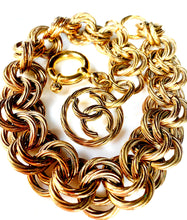 Load image into Gallery viewer, CHANEL MASSIVE CHUNKY ROPE LINK CHAIN NECKLACE WITH JUMBO LOGO CHARM