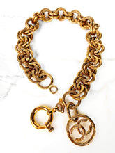 Load image into Gallery viewer, CHANEL MASSIVE CHUNKY ROPE LINK CHAIN NECKLACE WITH JUMBO LOGO CHARM