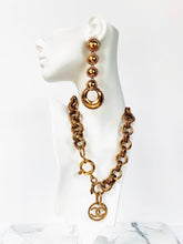 Load image into Gallery viewer, CHANEL MASSIVE CHUNKY ROPE LINK CHAIN NECKLACE WITH JUMBO LOGO CHARM