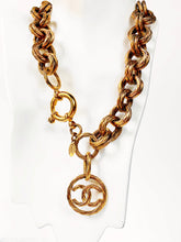 Load image into Gallery viewer, CHANEL MASSIVE CHUNKY ROPE LINK CHAIN NECKLACE WITH JUMBO LOGO CHARM