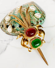 Load image into Gallery viewer, MAGNIFICENT RARE CHANEL HAUTE COUTURE 1990 GRIPOIX SEAHORSE 7" BROOCH