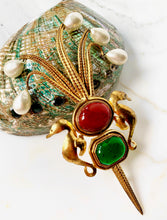 Load image into Gallery viewer, MAGNIFICENT RARE CHANEL HAUTE COUTURE 1990 GRIPOIX SEAHORSE 7" BROOCH