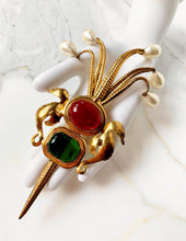 Load image into Gallery viewer, MAGNIFICENT RARE CHANEL HAUTE COUTURE 1990 GRIPOIX SEAHORSE 7" BROOCH