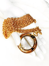 Load image into Gallery viewer, CHANEL VINTAGE XXL DOUBLE CHAIN LOUPE MAGNIFYING NECKLACE